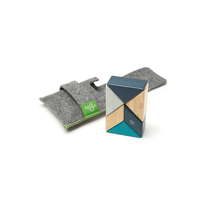 Pocket Pouch Prism Magnetic Wooden Blocks - 6 pieces