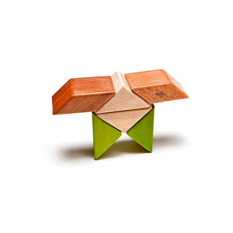 Pocket Pouch Prism Magnetic Wooden Blocks - 6 pieces