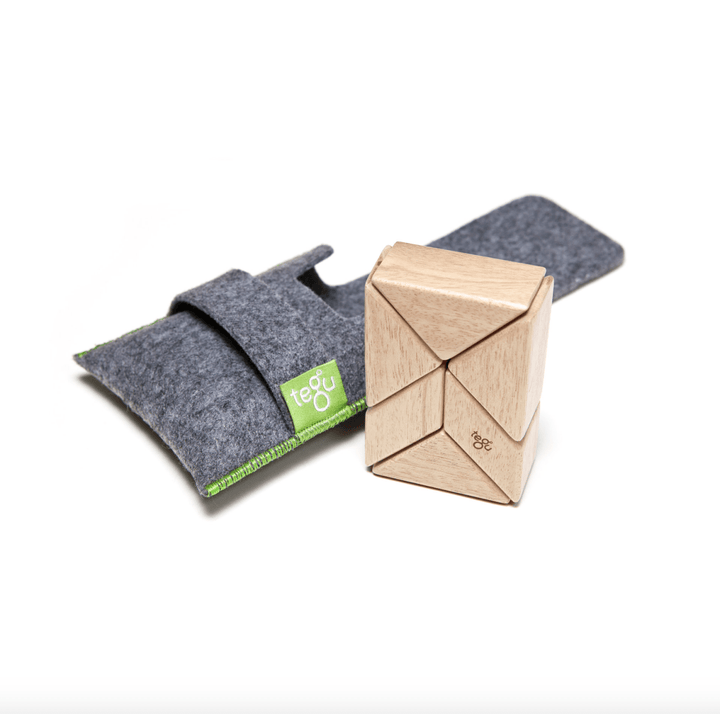 Pocket Pouch Prism Magnetic Wooden Blocks - 6 pieces