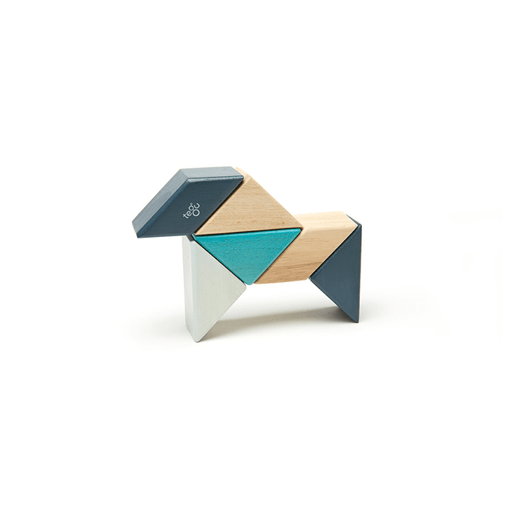 Pocket Pouch Prism Magnetic Wooden Blocks - 6 pieces