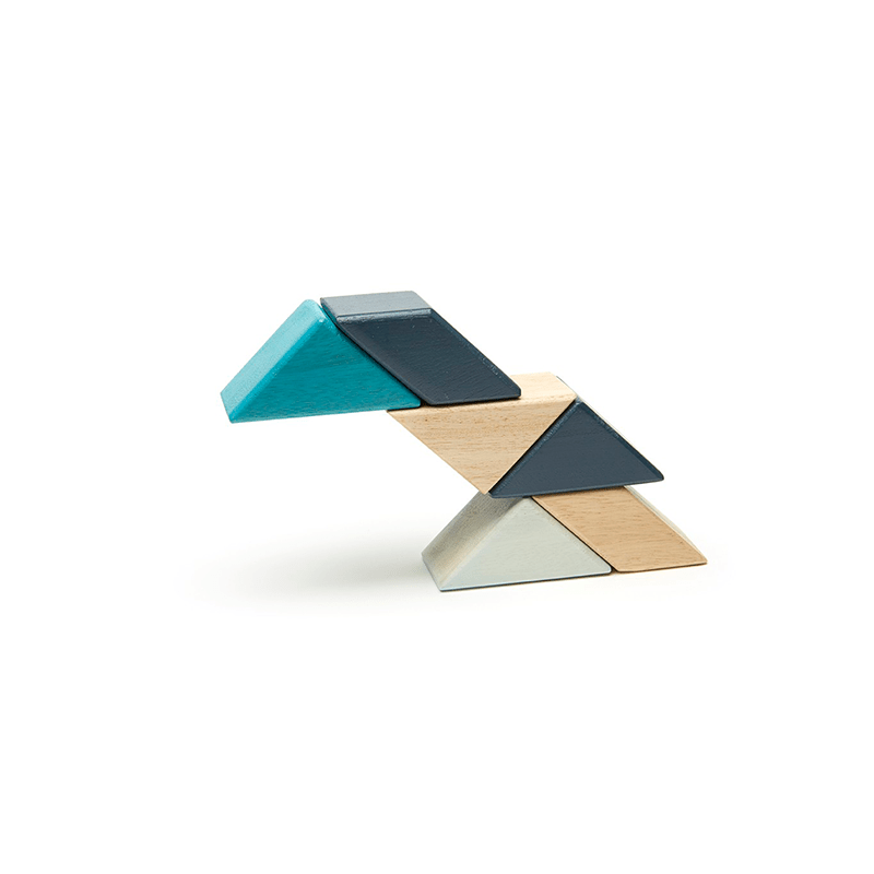 Pocket Pouch Prism Magnetic Wooden Blocks - 6 pieces