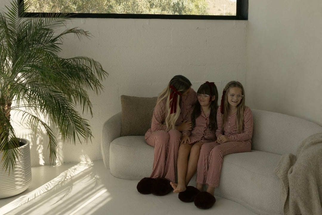 Pre-Teen Flare Bamboo Pajamas - Red Gingham