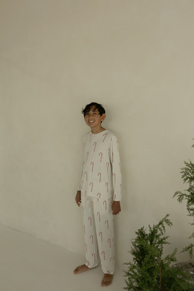 Pre-Teen Straight Leg Bamboo Pajamas - Candy Cane