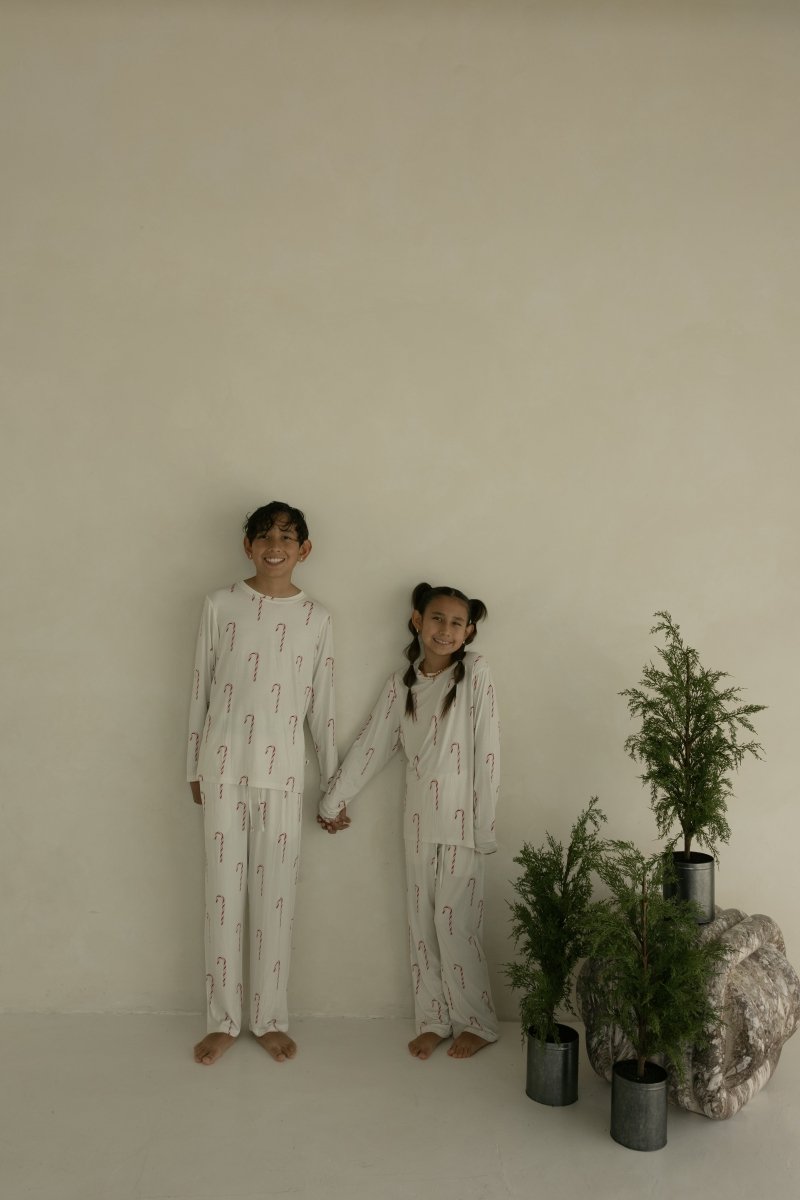 Pre-Teen Straight Leg Bamboo Pajamas - Candy Cane