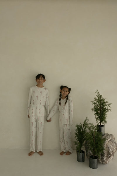 Pre-Teen Straight Leg Bamboo Pajamas - Candy Cane