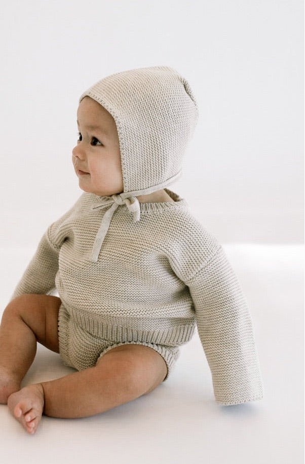 Purl Knit Bonnet ‘Gray Marle’