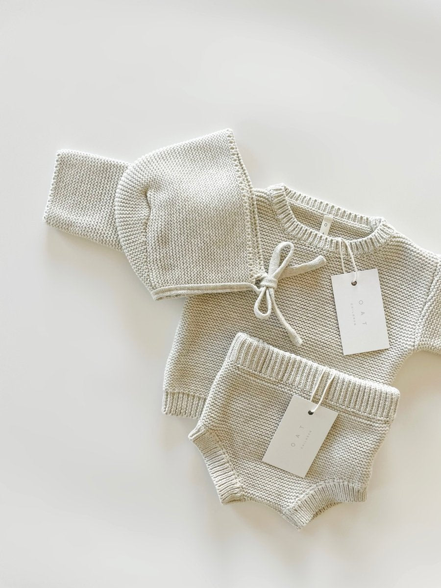 Purl Knit Bonnet ‘Gray Marle’