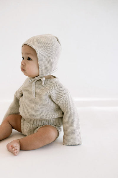 Purl Knit Bonnet ‘Gray Marle’