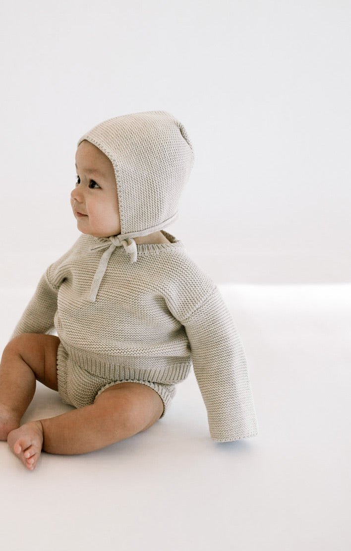 Purl Knit Bonnet ‘Gray Marle’