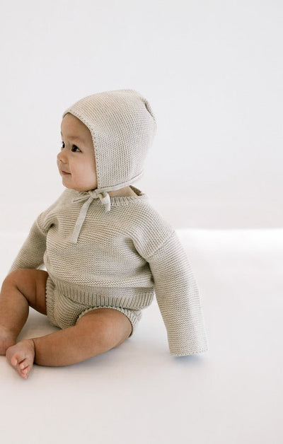 Purl Knit Bonnet ‘Gray Marle’