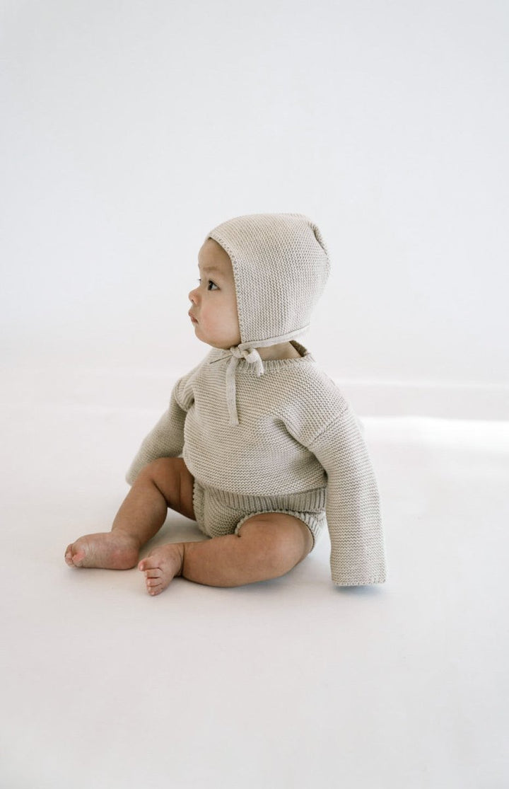 Purl Knit Bonnet ‘Gray Marle’