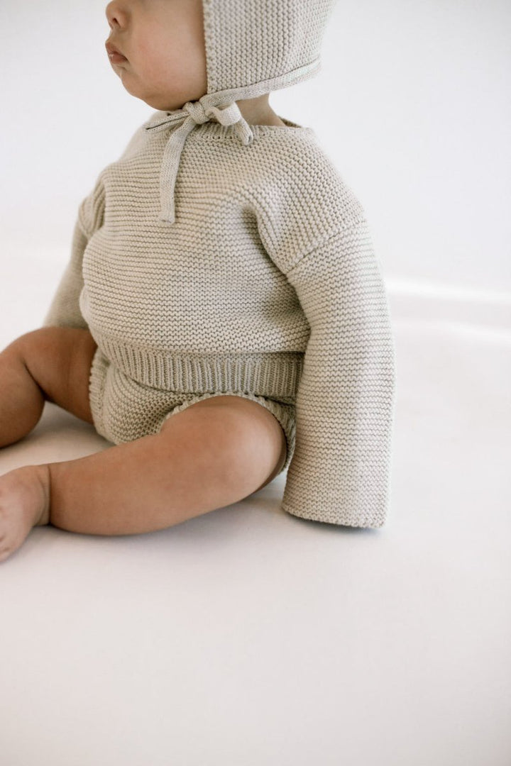 Purl Knit Bonnet ‘Gray Marle’