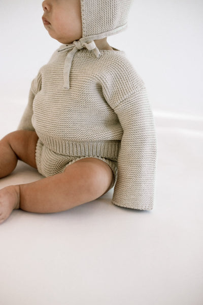 Purl Knit Bonnet ‘Gray Marle’