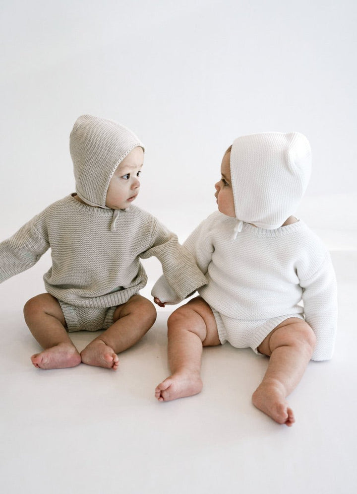 Purl Knit Bonnet ‘Gray Marle’