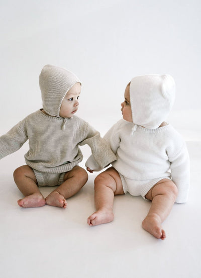 Purl Knit Bonnet ‘Gray Marle’