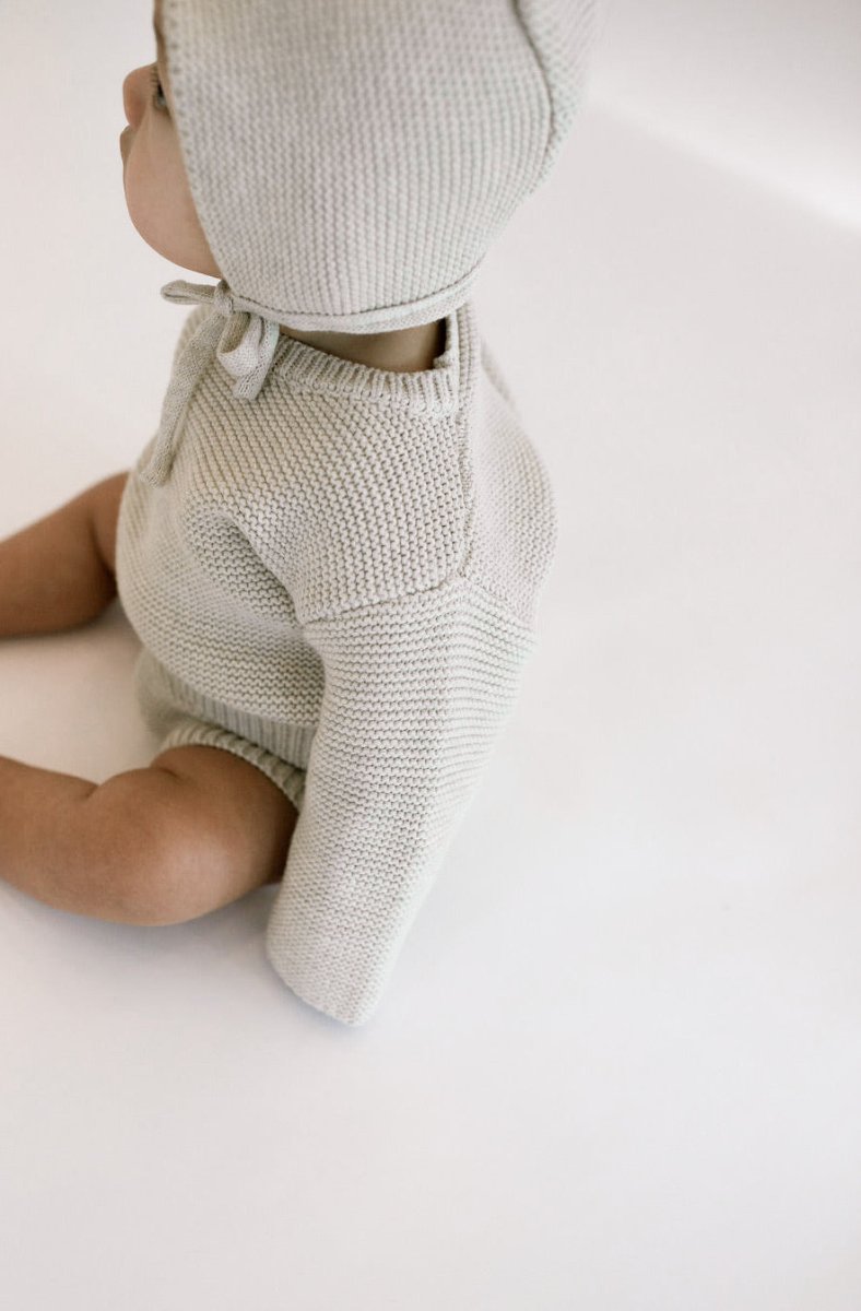 Purl Knit Bonnet ‘Gray Marle’