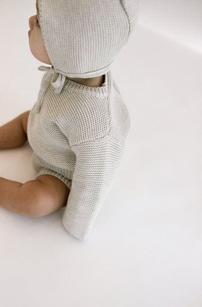 Purl Knit Bonnet ‘Gray Marle’