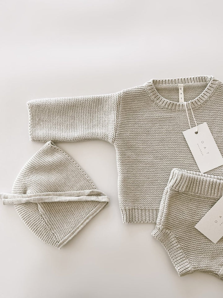 Purl Knit Bonnet ‘Gray Marle’