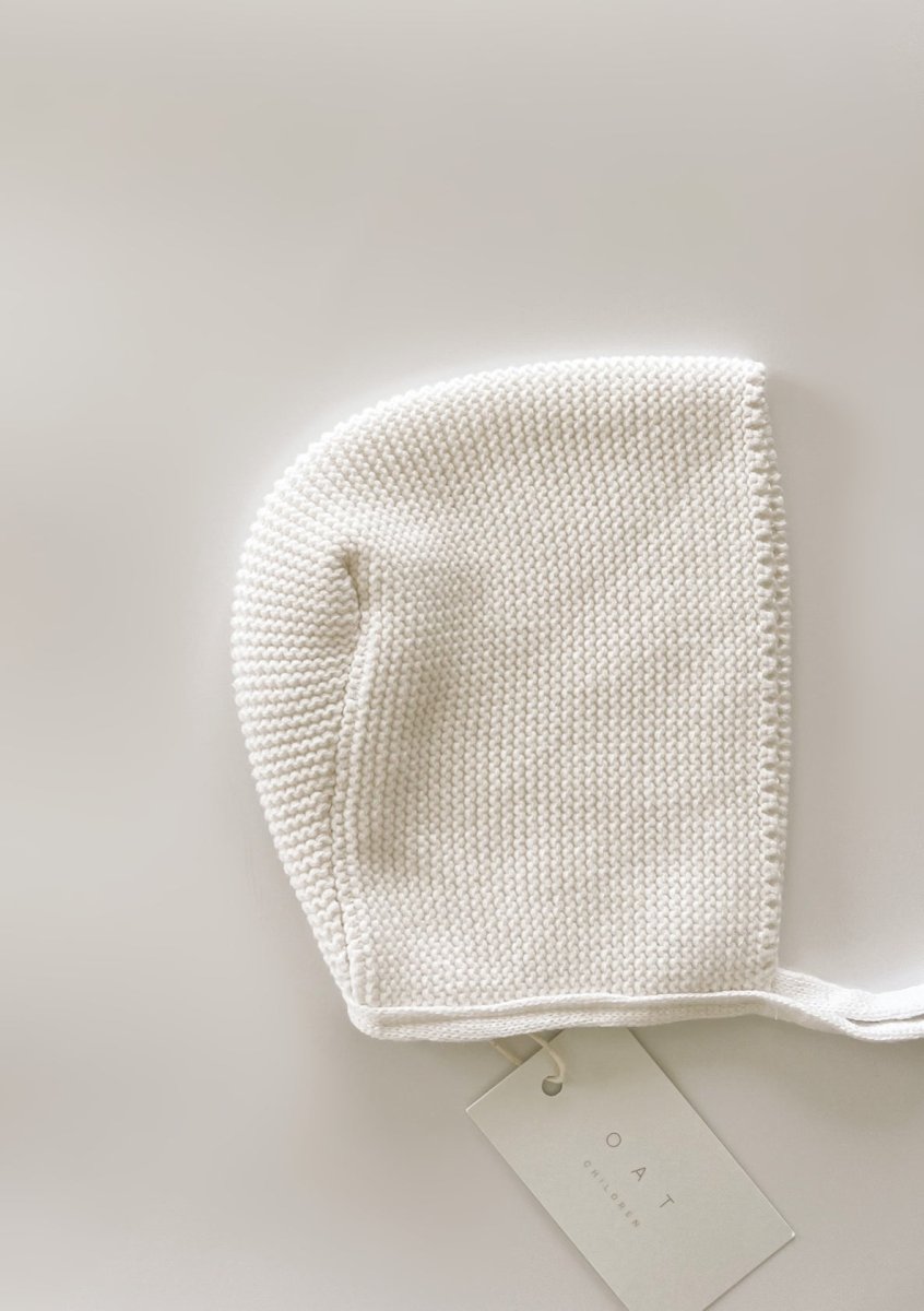 Purl Knit Bonnet ‘Milk’