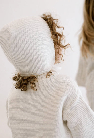 Purl Knit Bonnet ‘Milk’