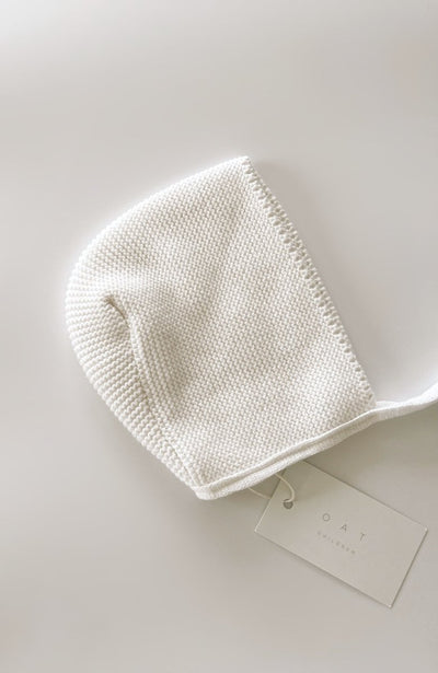 Purl Knit Bonnet ‘Milk’