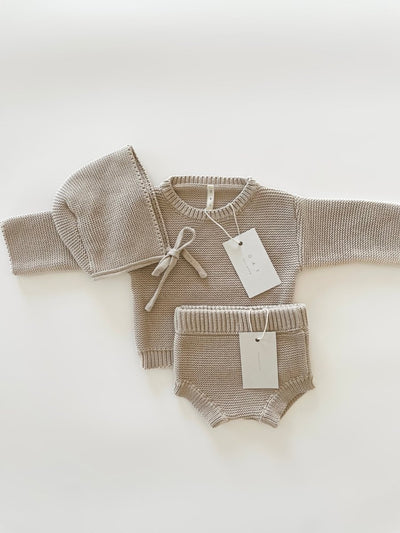 Purl Knit Bonnet ‘Mushroom’