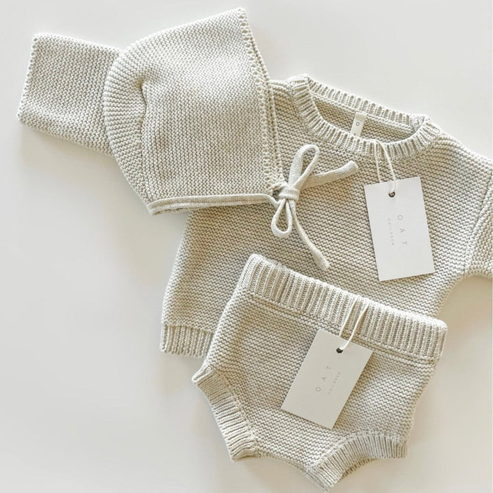 Purl Knit Sweater ‘Gray Marle’