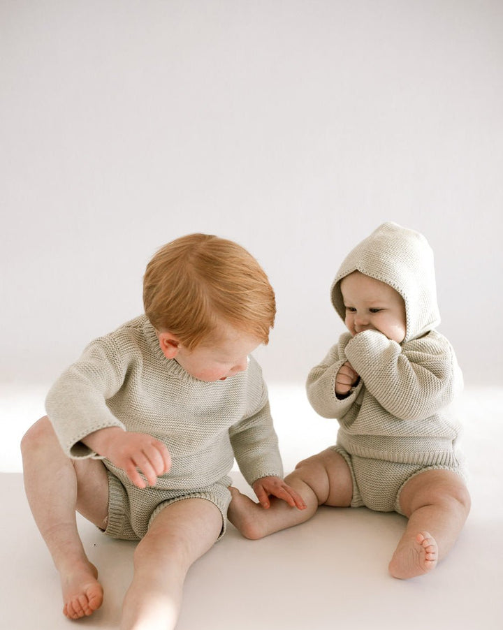 Purl Knit Sweater ‘Gray Marle’