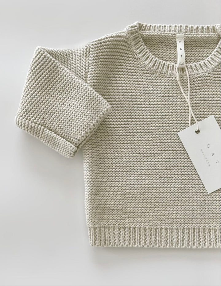 Purl Knit Sweater ‘Gray Marle’
