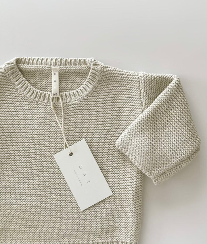 Purl Knit Sweater ‘Gray Marle’
