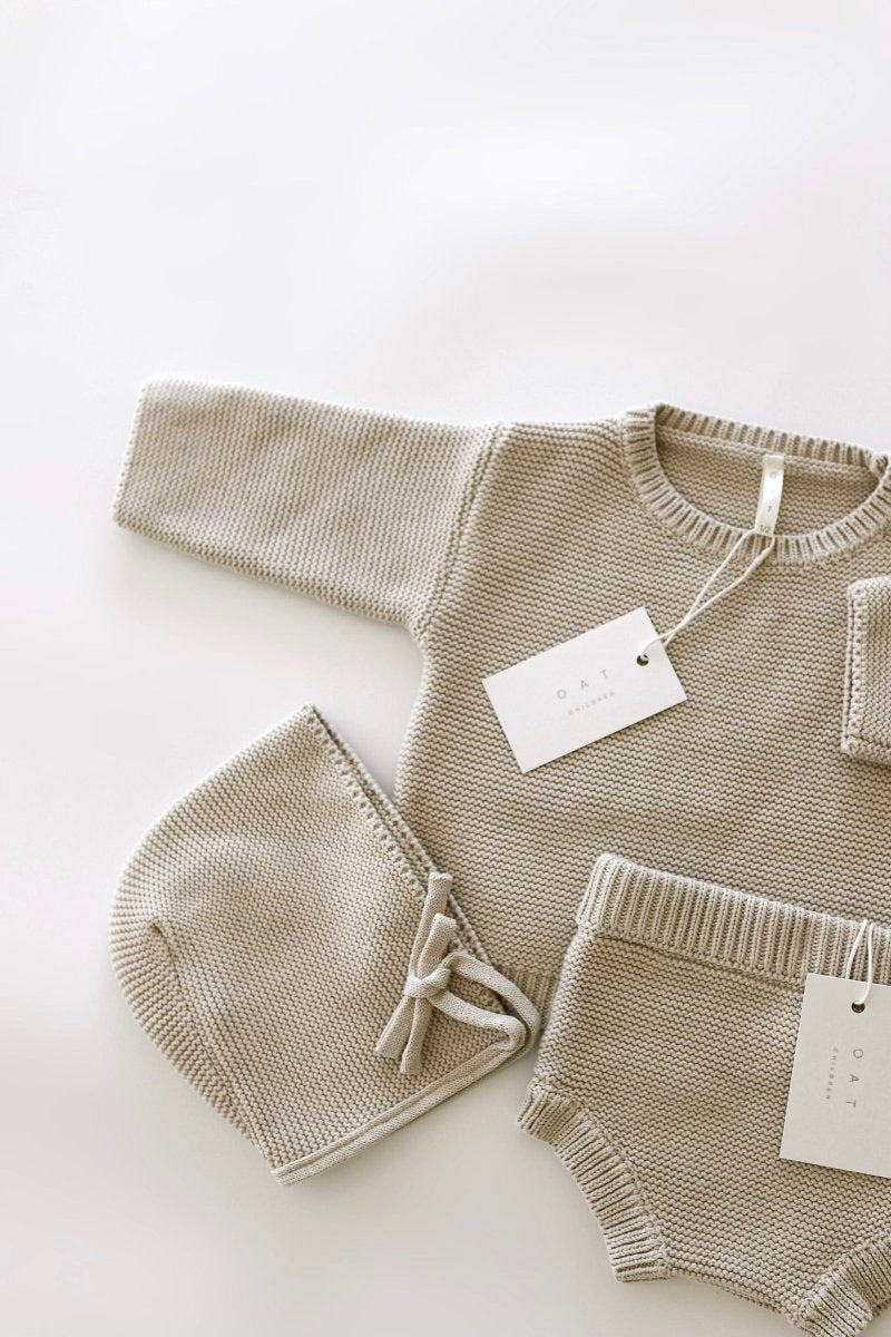 Purl Knit Sweater ‘Mushroom’