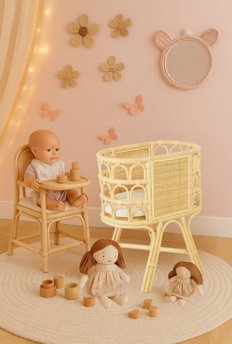 Rattan Doll Crib