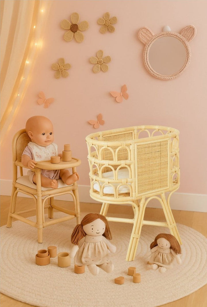 Rattan Doll Crib