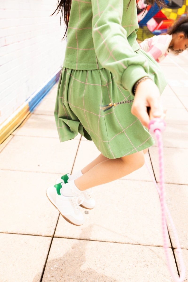 Recycled Cotton and Jersey Grid Dress
