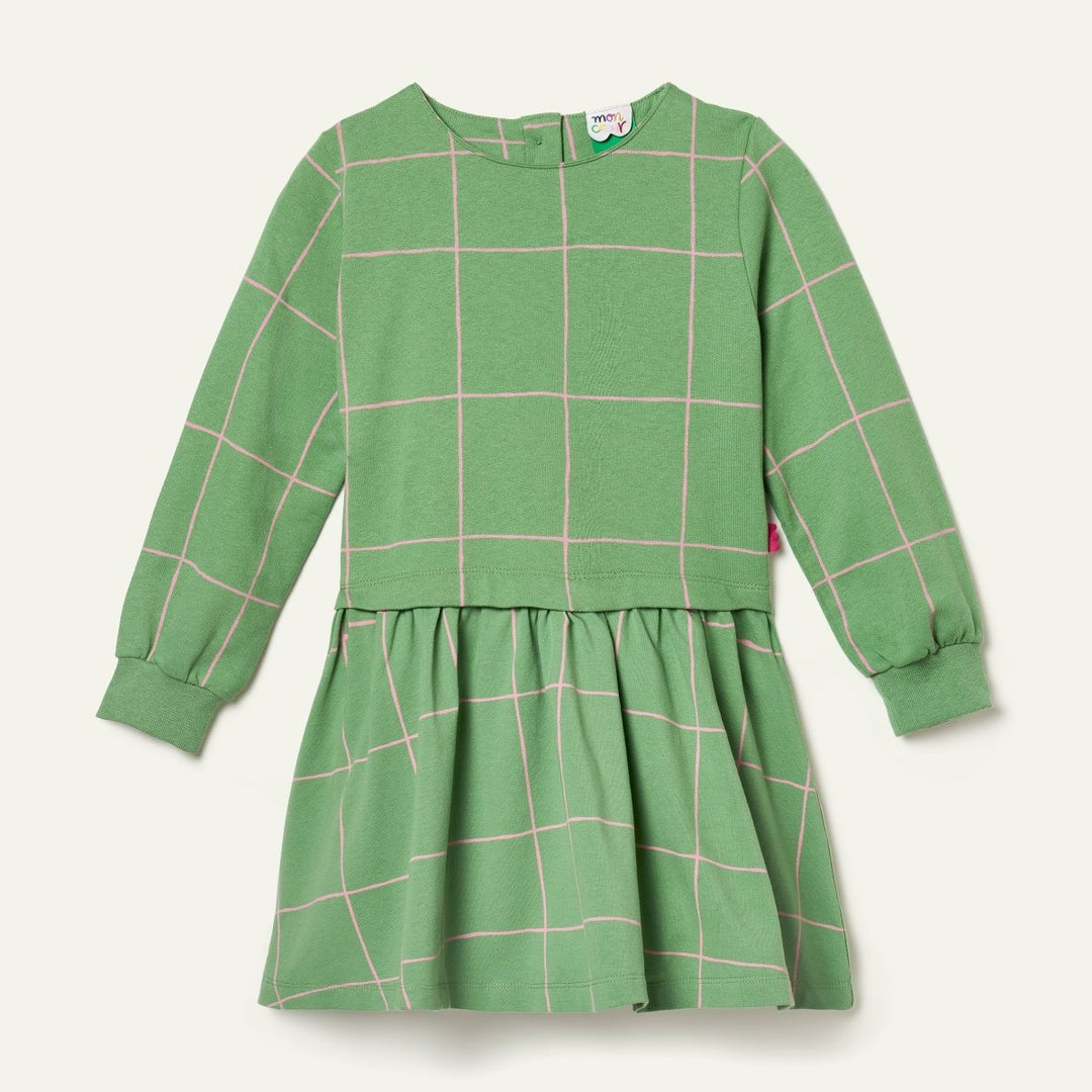Recycled Cotton and Jersey Grid Dress