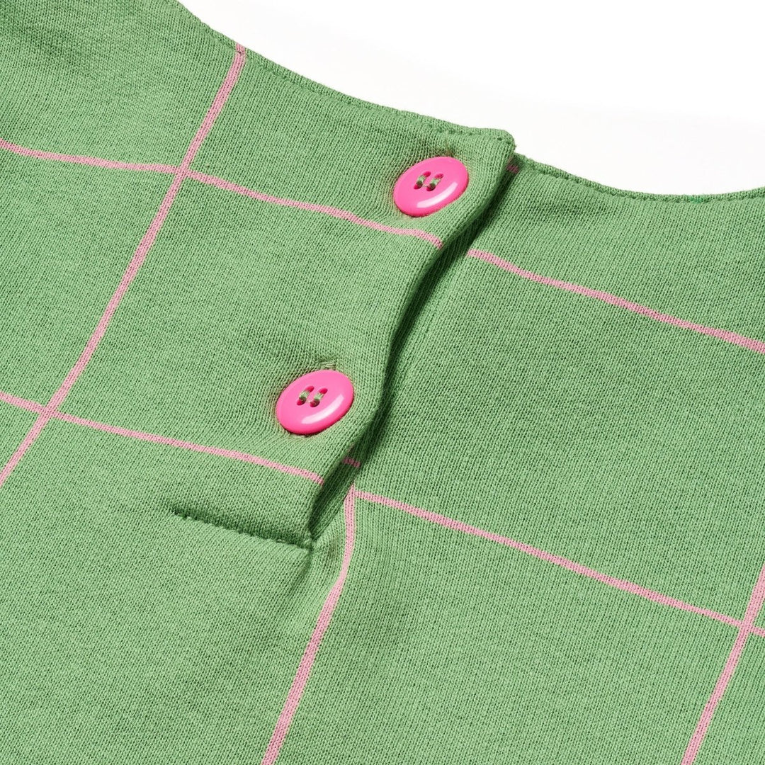 Recycled Cotton and Jersey Grid Dress
