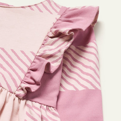 Recycled Cotton Buffalo Check Ruffle Dress