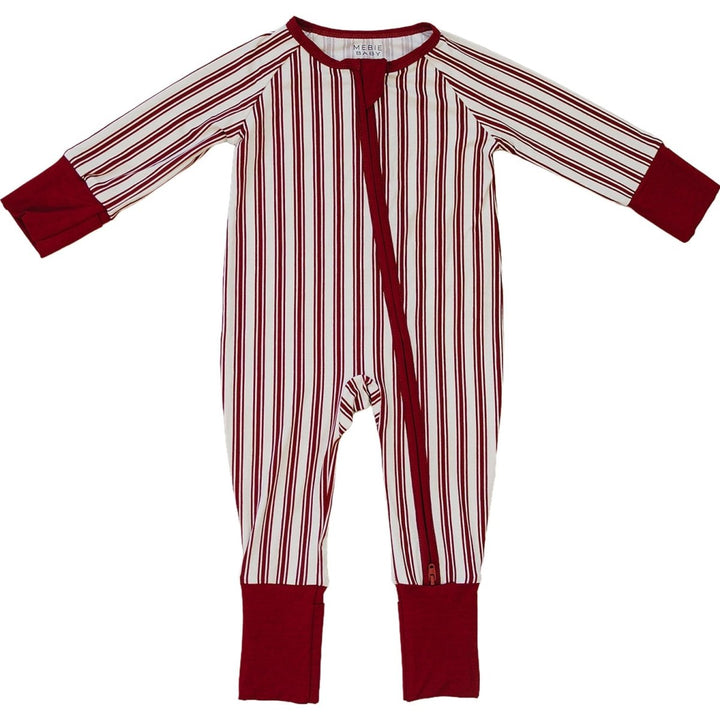 Red Stripes Bamboo Zipper