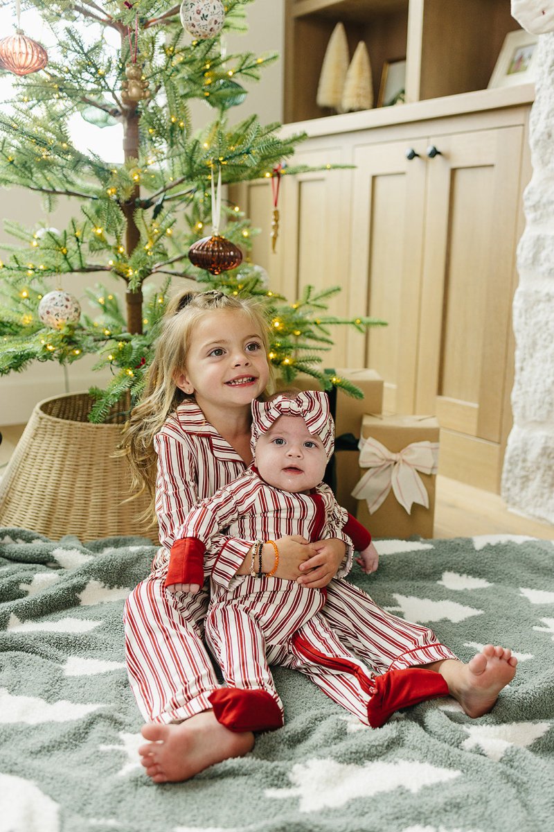 Red Stripes Bamboo Zipper