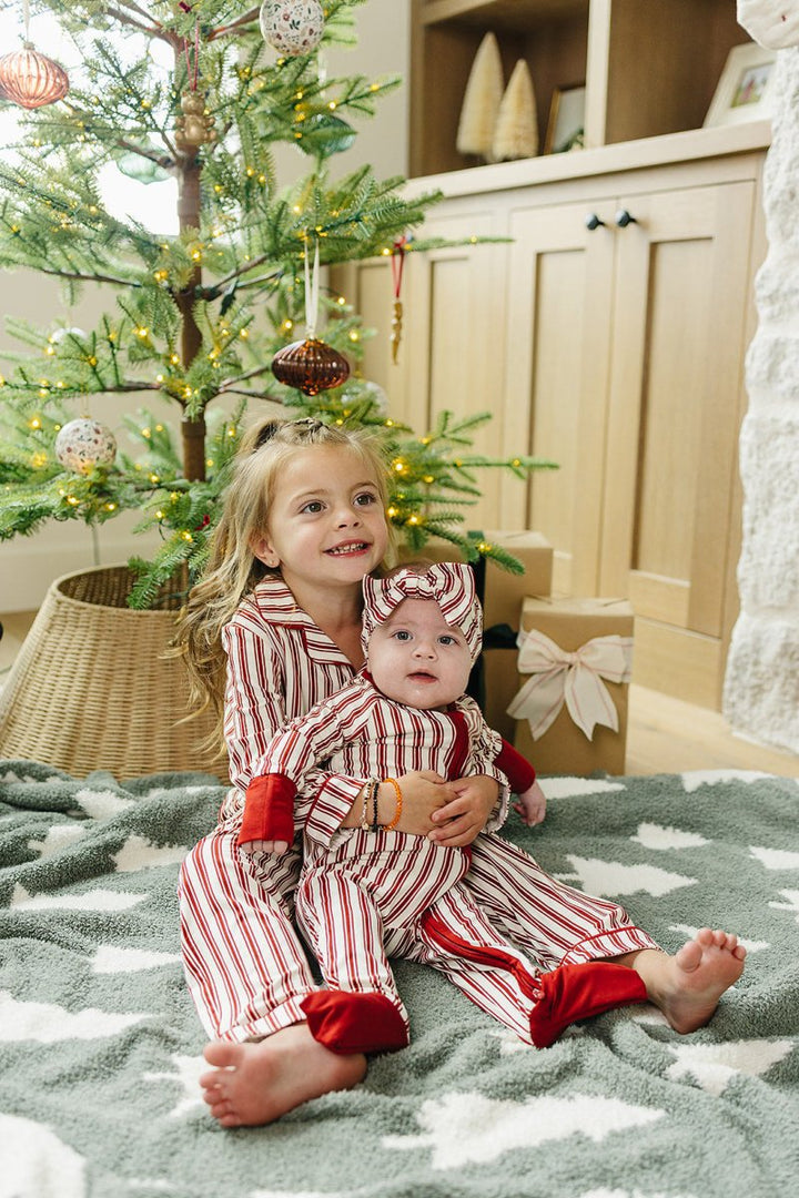 Red Stripes Bamboo Zipper