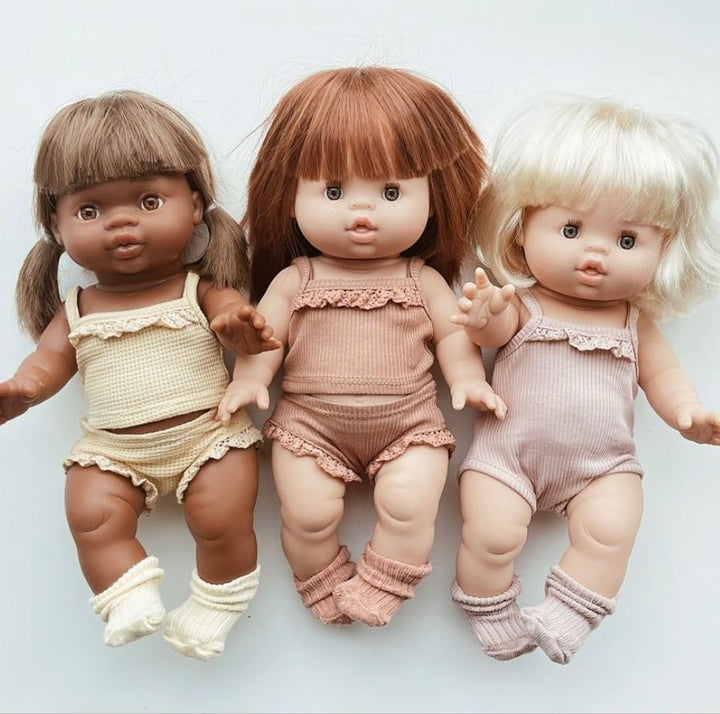 Ribbed Knit &amp; Lace Doll Outfit