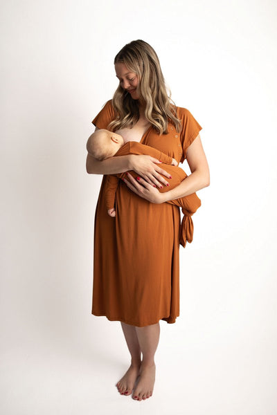 Saddle Tan Mommy Labor and Delivery Nursing Hospital Gown