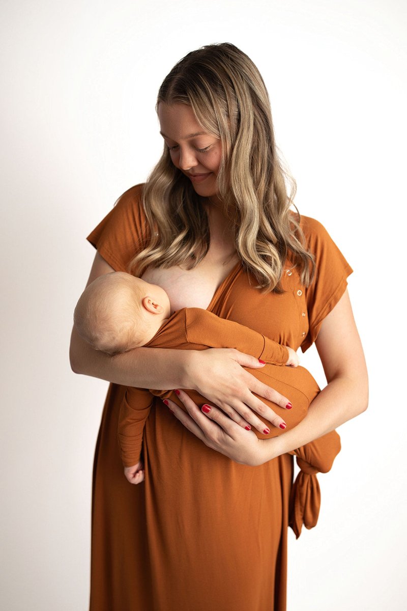 Saddle Tan Mommy Labor and Delivery Nursing Hospital Gown