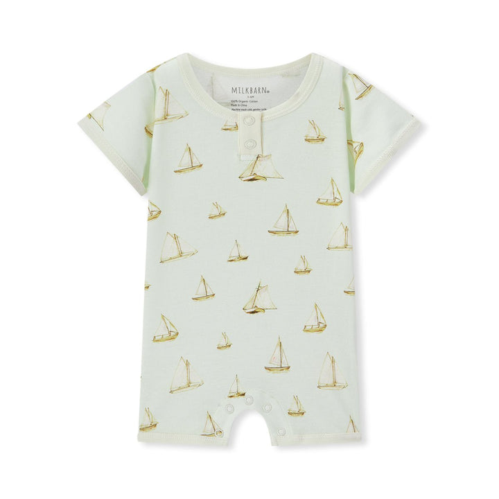 Sailboat Melody Organic Cotton Shortall