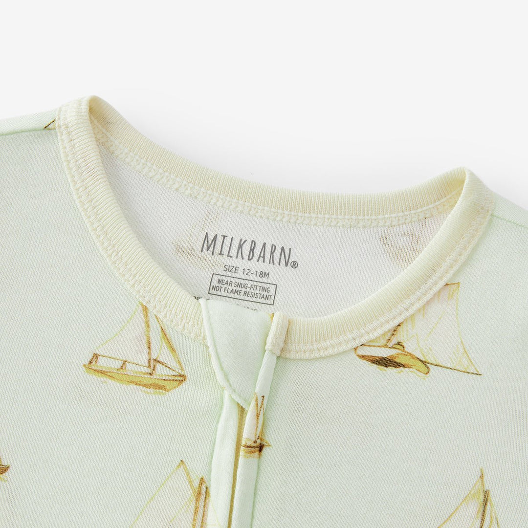 Sailboat Melody Organic Cotton Zipper Pajama