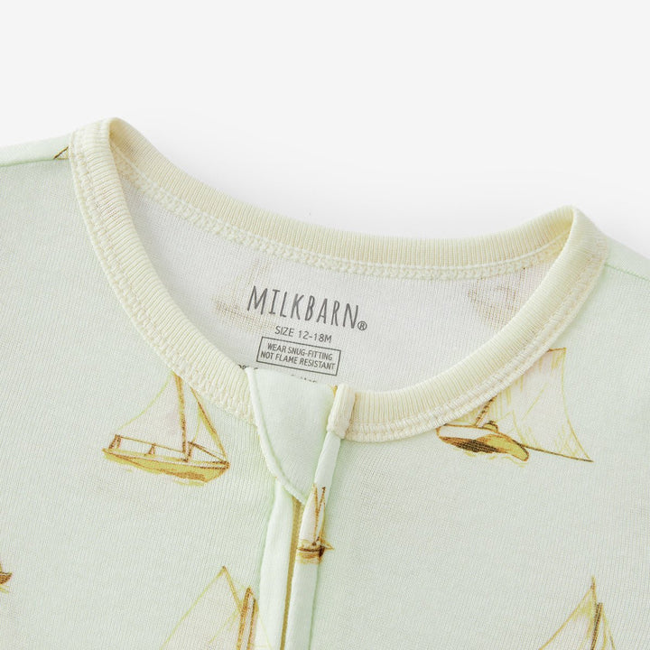 Sailboat Melody Organic Cotton Zipper Pajama