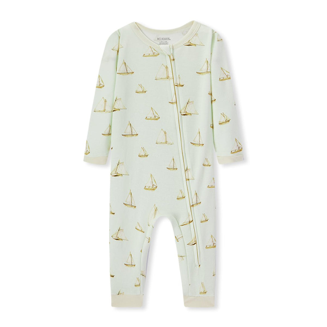 Sailboat Melody Organic Cotton Zipper Pajama