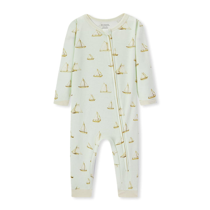 Sailboat Melody Organic Cotton Zipper Pajama
