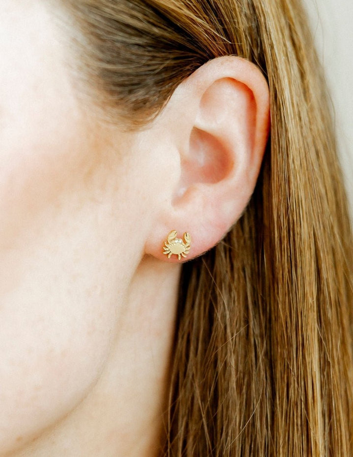 Screwback Stud Earrings - Crab