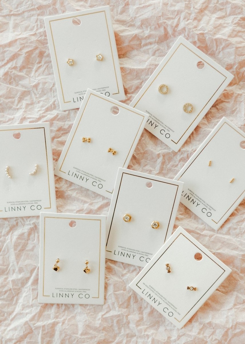 Screwback Stud Earrings - Kate Candy Gold
